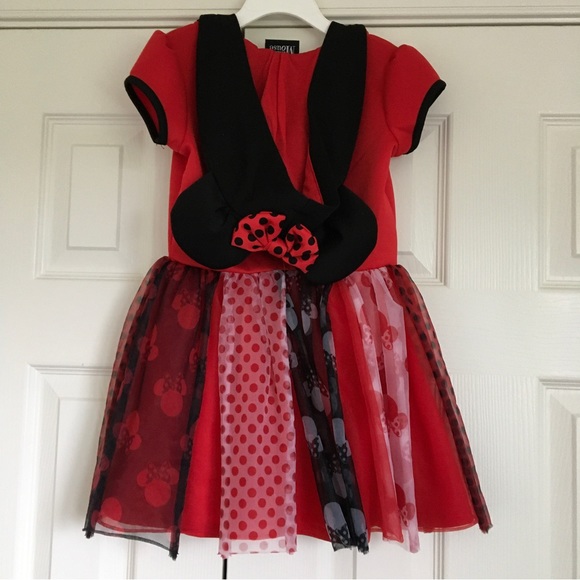 Disney Minnie Mouse dress-up costume dress with hood, size 6/6x - Picture 2 of 3